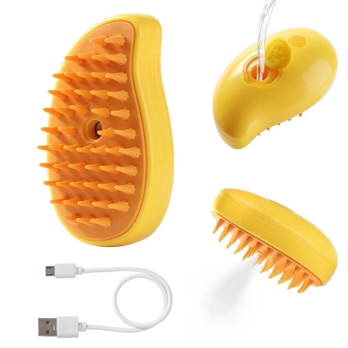 Rechargeable Pet Brush – Silicone Hair Remover for Cats & Dogs