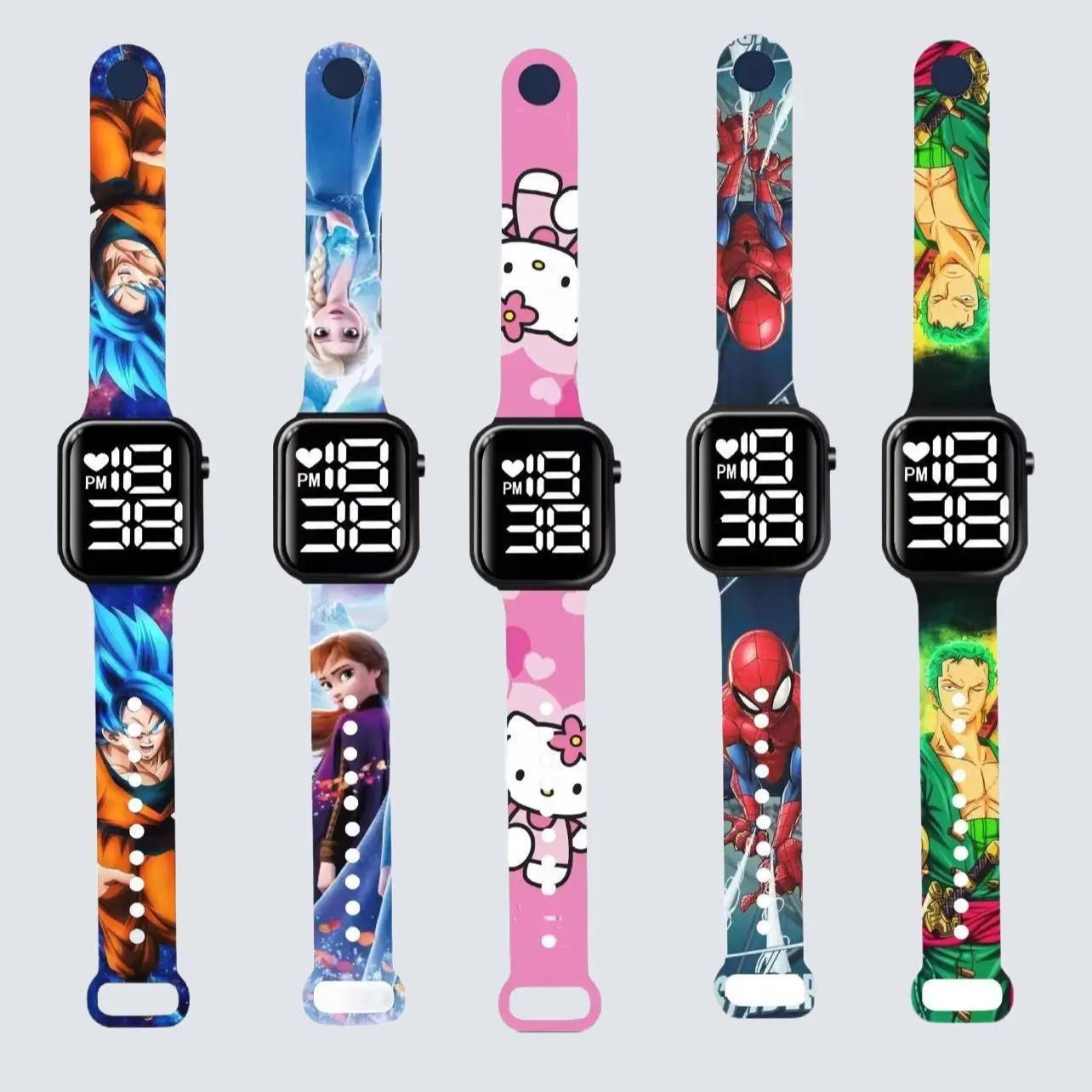 Kids Smart Watches Show Date and Time with Cartoon printed Straps