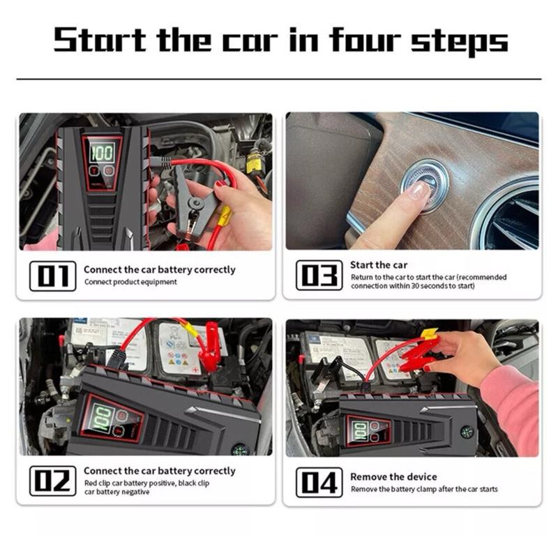 99,800mAh Car Jump Starter & Power Bank – Portable Battery Booster with Storage Box