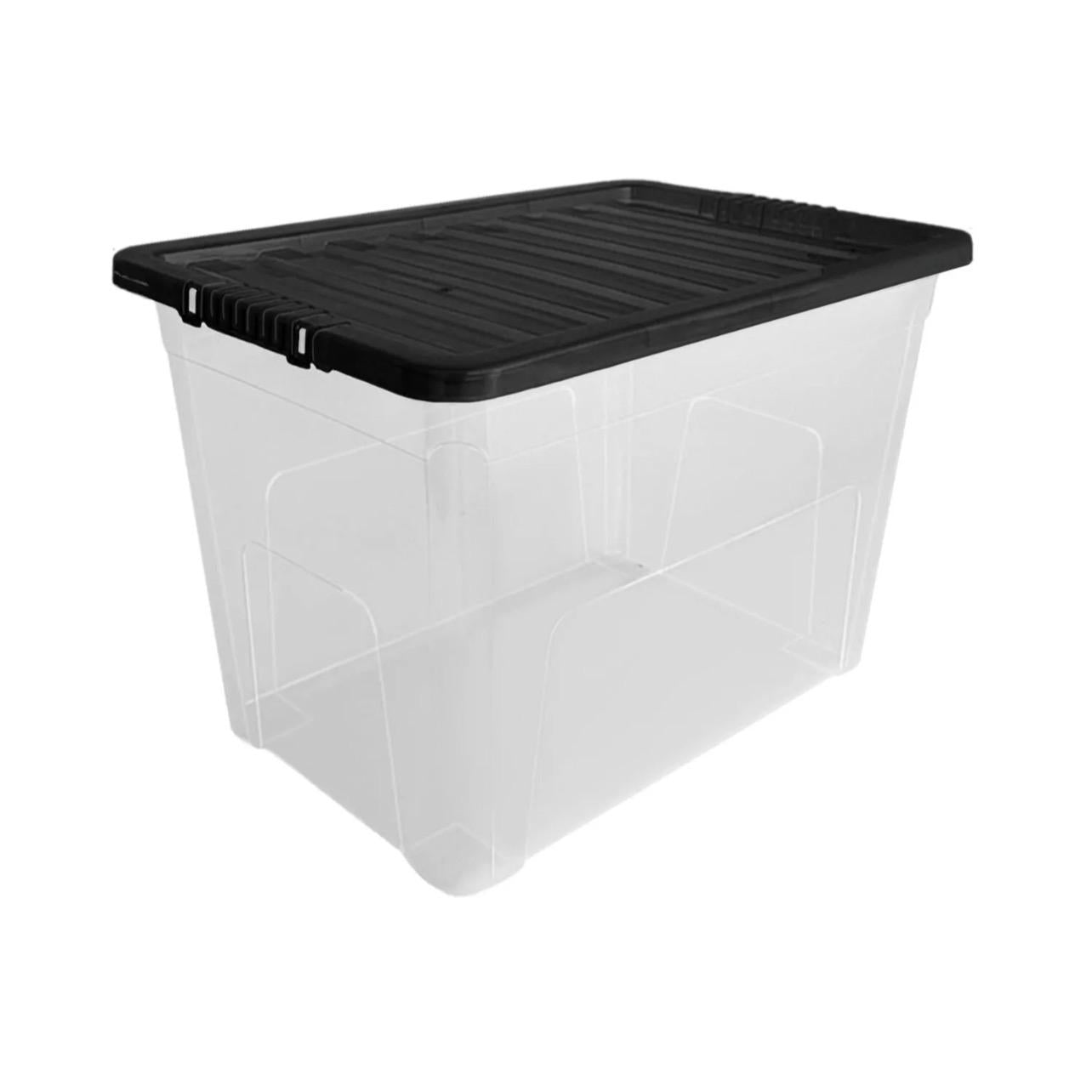 Damp Proof Plastic Storage Containers – 24L, 35L, 50L with Black Lid