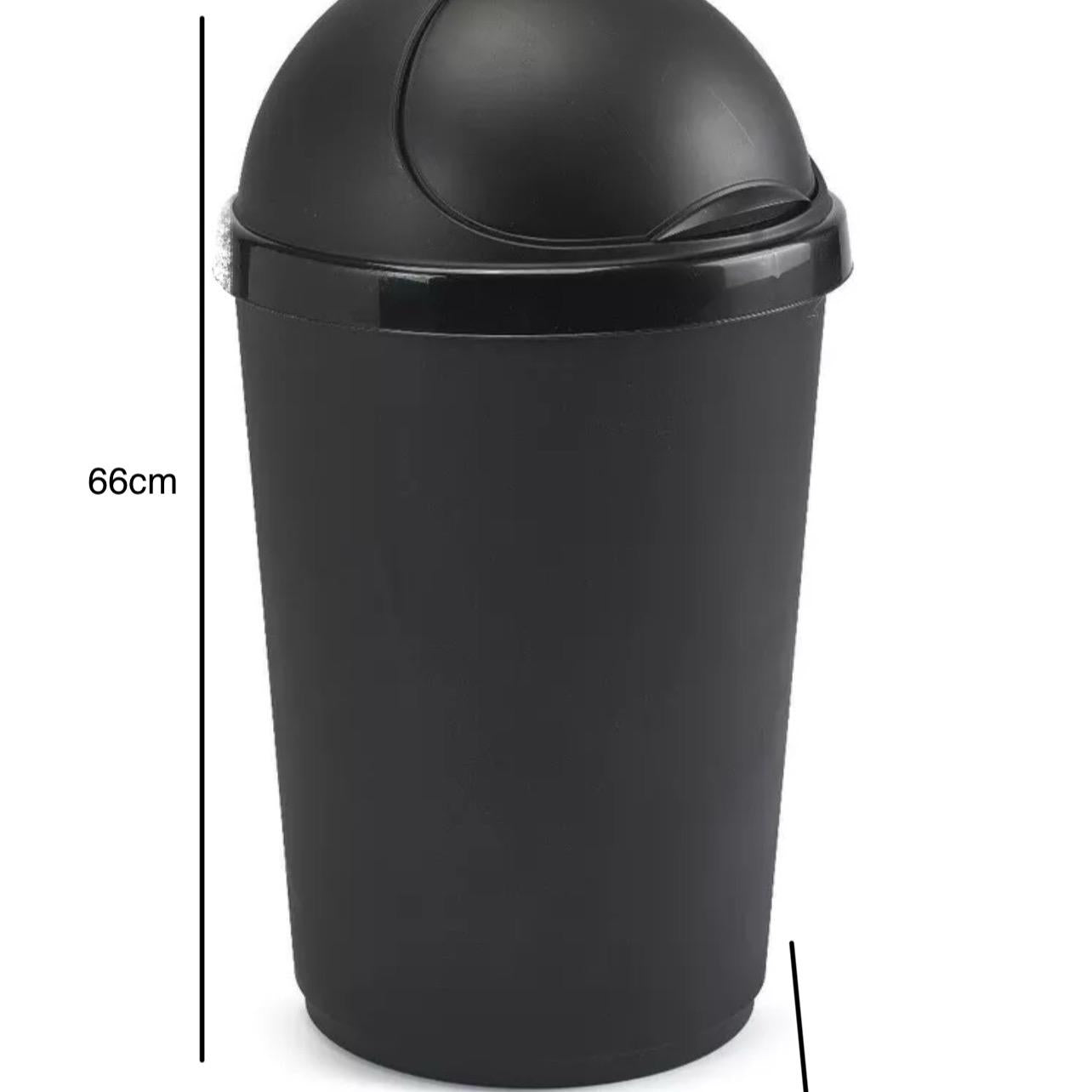 50L Plastic Bullet Bin with Roll Top Lid - Large Waste Bin