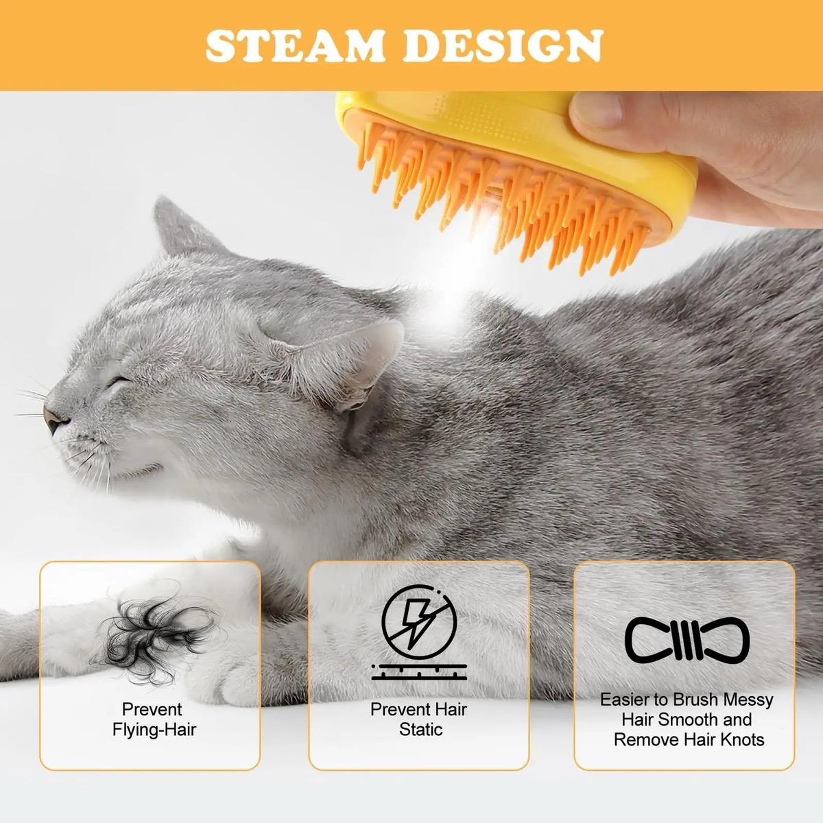 Rechargeable Pet Brush – Silicone Hair Remover for Cats & Dogs