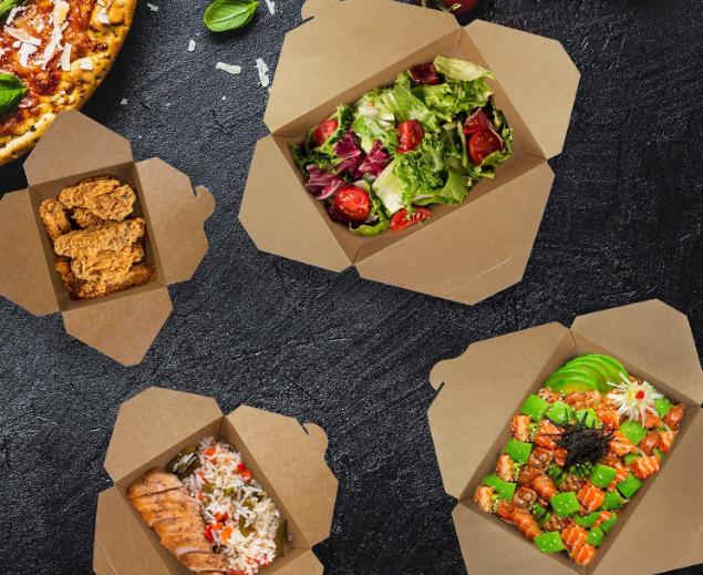 Kraft Disposable Takeout Containers - Leakproof & Greaseproof