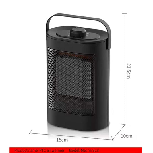 Electric Heater 1500W Fast Heating 3 Heat Settings Adjustable Black Colour