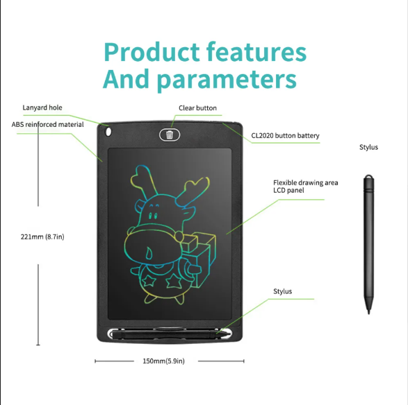 8.5" LCD Writing Tablet – Electronic Drawing & Handwriting Pad