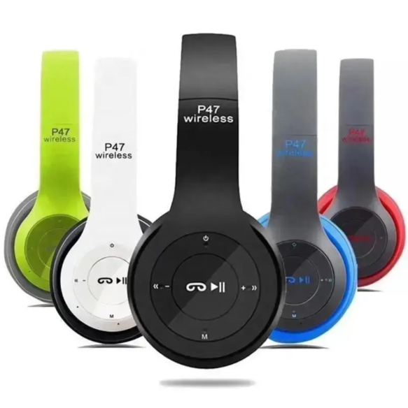 P47 Wireless Over-Ear Headphones – Stereo Sound & BT Gaming