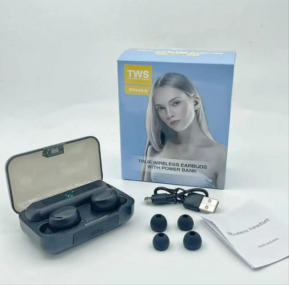 F9 Wireless Earbuds – 9D HiFi, Waterproof, LED Display