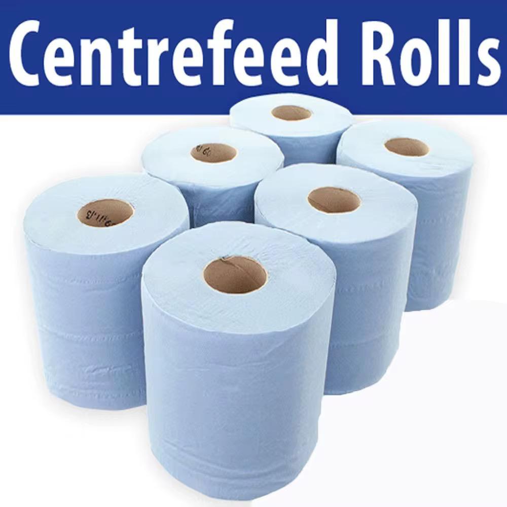 Blue Centrefeed and Blue Extra Heavy Tissue Rolls pack of 6