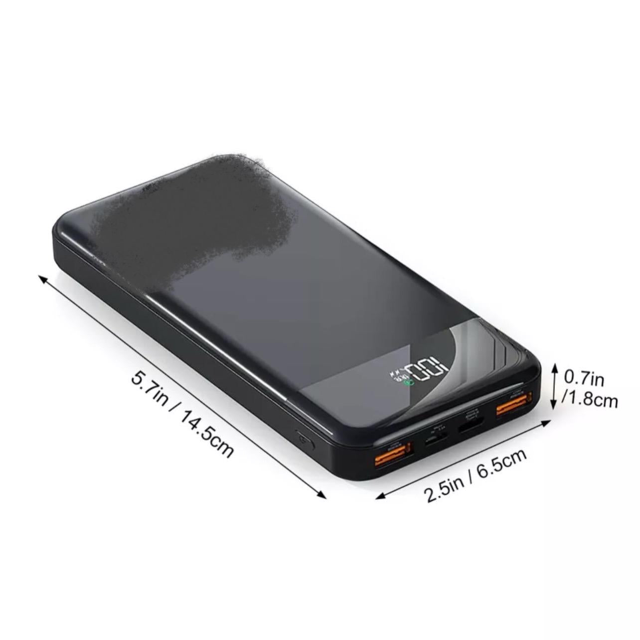 Portable 20000mAh Fast Charging Power Bank for iPhone Android Samsung with LED Torch Light