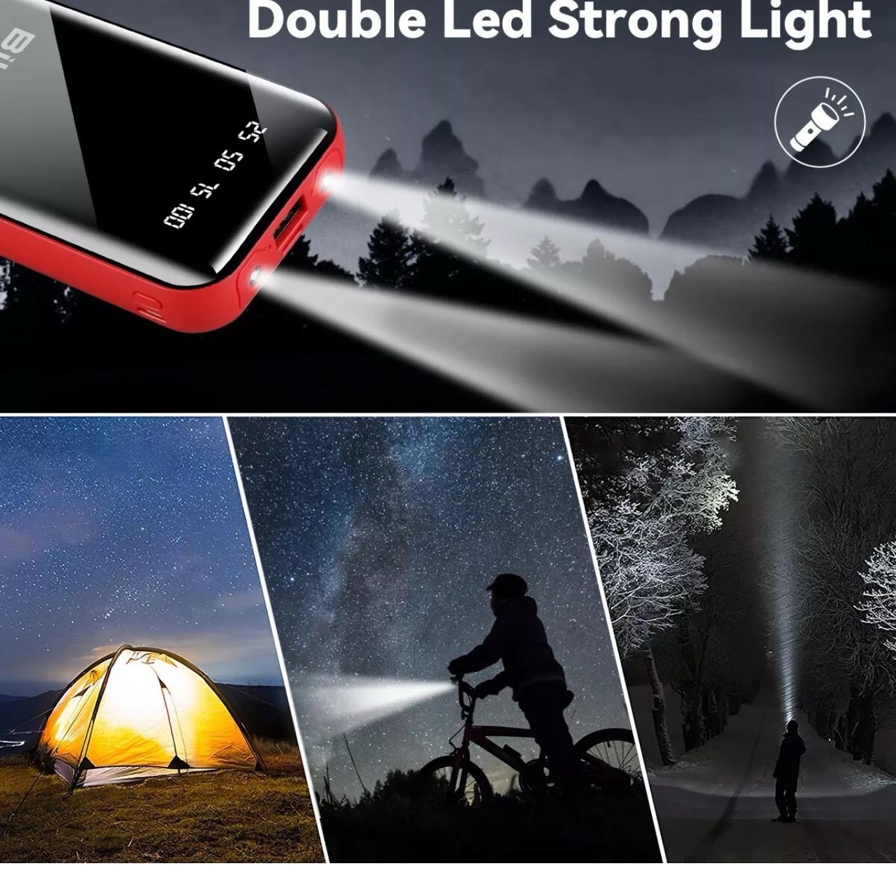 Mini USB LED Power Bank 10000mAh for iPhone & Samsung with Fast Charging & Flashlight