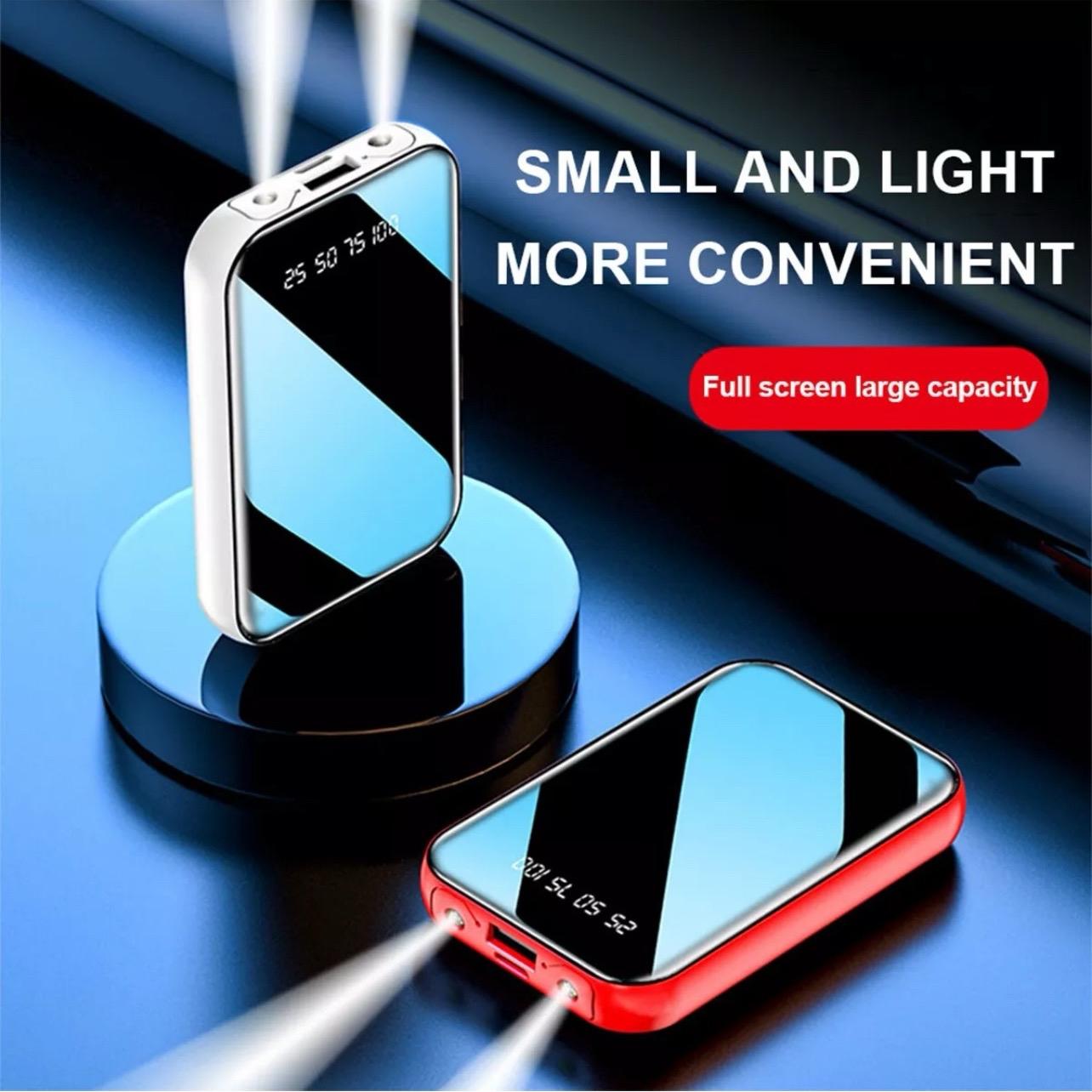 Mini USB LED Power Bank 10000mAh for iPhone & Samsung with Fast Charging & Flashlight