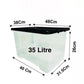 Damp Proof Plastic Storage Containers – 24L, 35L, 50L with Black Lid