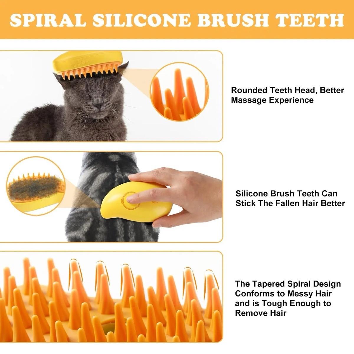 Rechargeable Pet Brush – Silicone Hair Remover for Cats & Dogs