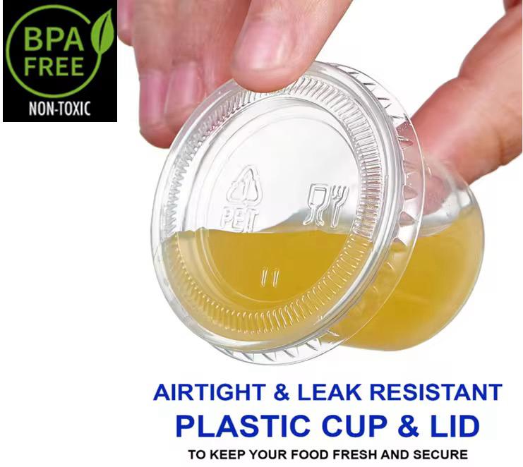 Leak-Proof Plastic Containers: 2oz, 4oz, 8oz, 12oz