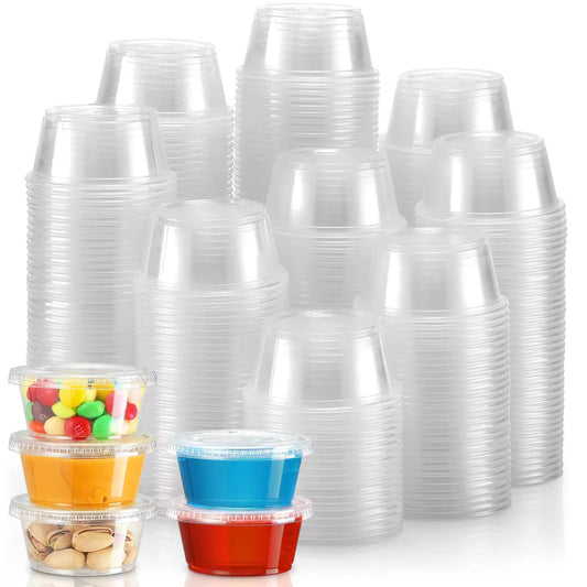 Leak-Proof Plastic Containers: 2oz, 4oz, 8oz, 12oz