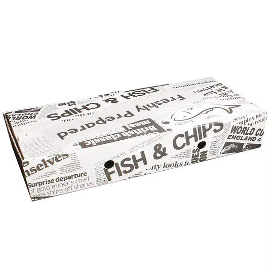 Wholesale Fish & Chips Boxes: Small 9", Medium 12", Large 12" for Takeaways