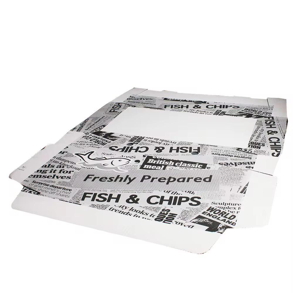 Wholesale Fish & Chips Boxes: Small 9", Medium 12", Large 12" for Takeaways